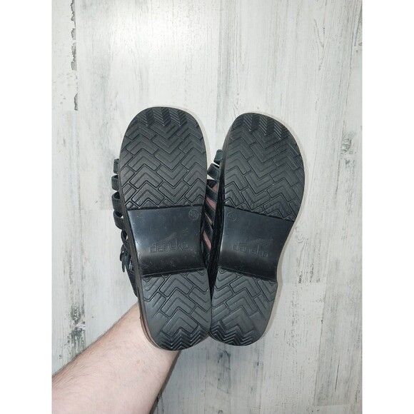 Dansko Marion Weave Leather Slip-on Open Toe Platform Sandal Black 40 - Picture 9 of 9